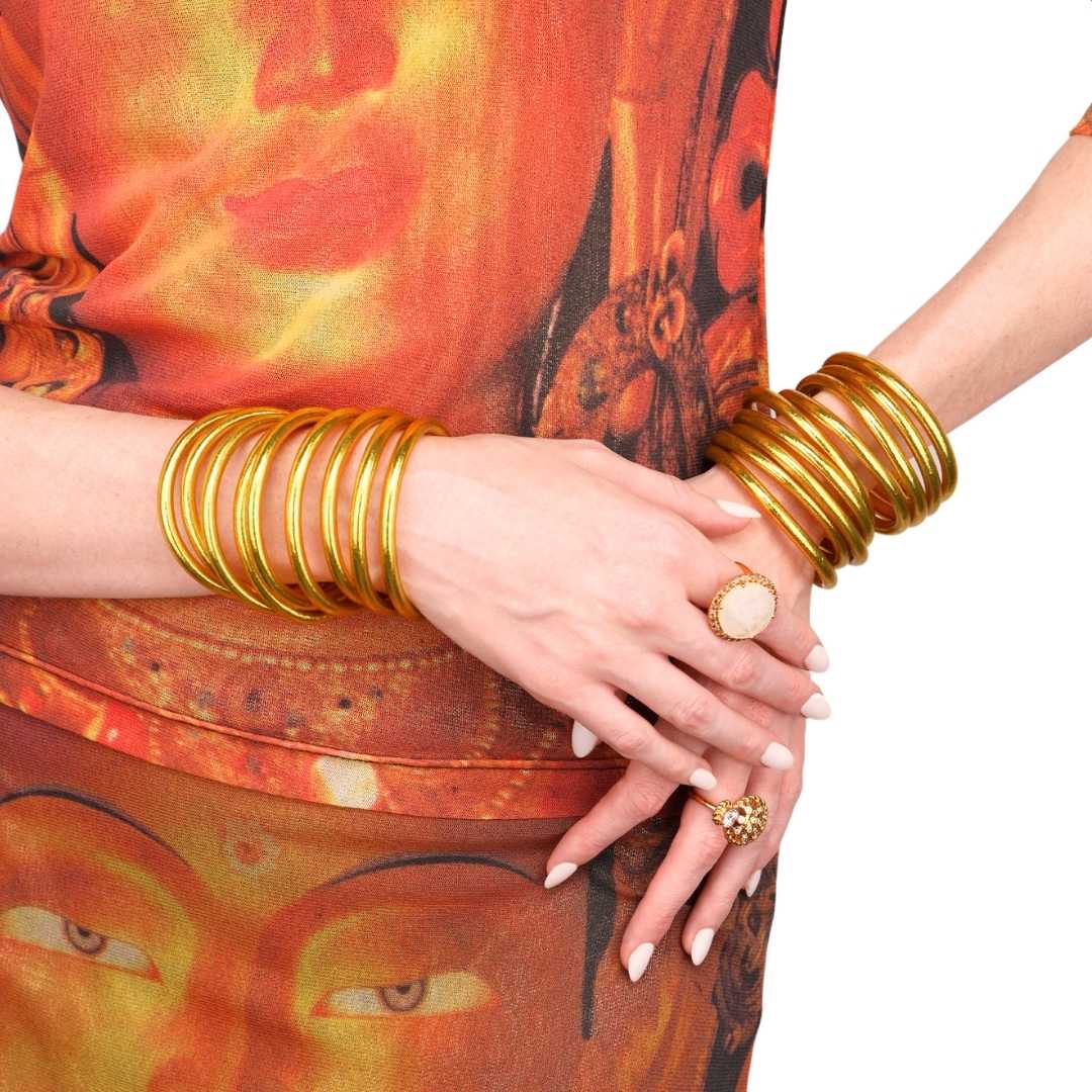 Gold All Weather Bangles® (Set of 9) - Serenity Prayer