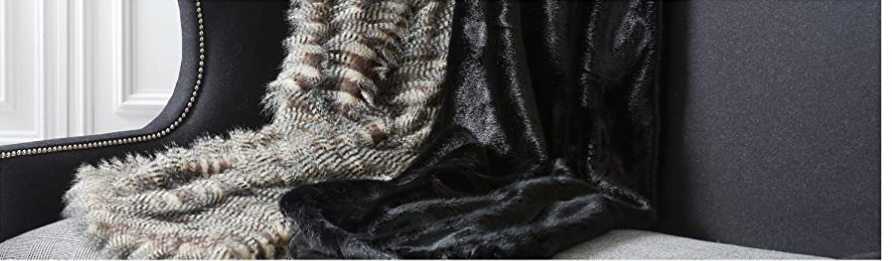 15947C gray 3 tone faux fur throw