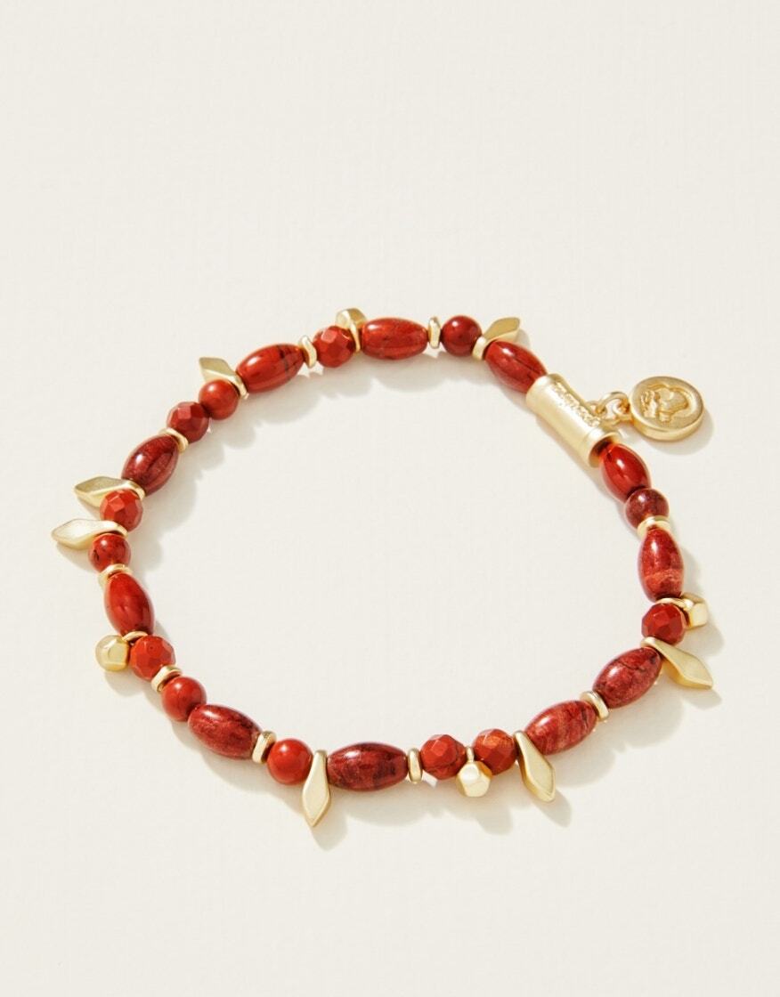 Stretch Bracelet 6mm Red Jasper Fringe