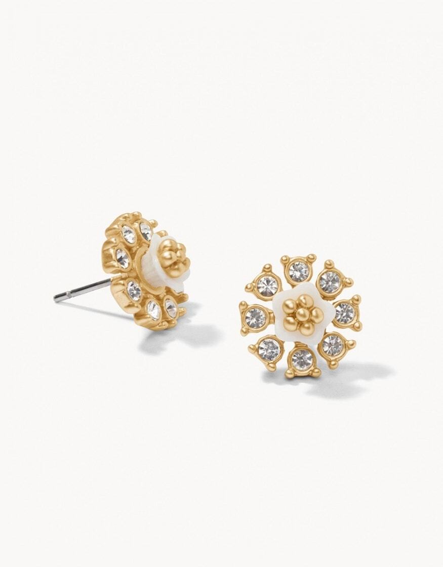 668637 Floret Stud Earring Crystal