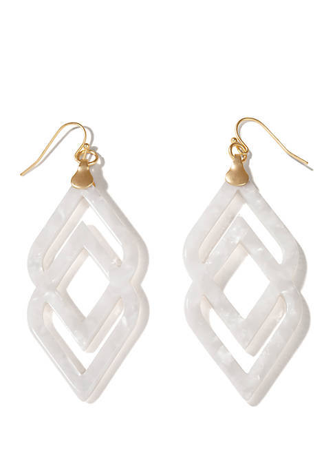 284096 Deco Drama Earrings White Shimmer