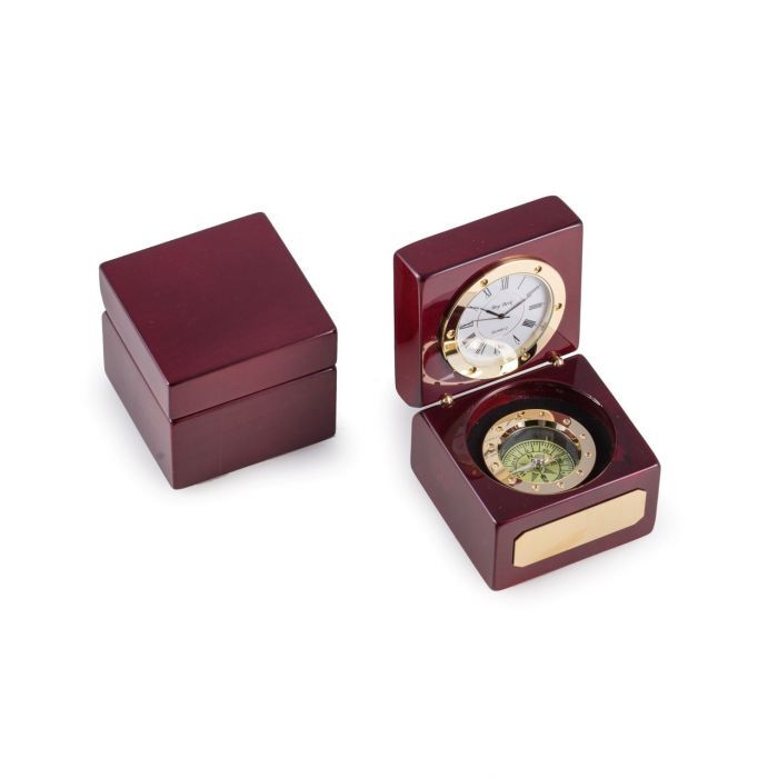 Lacquered Rosewood Navigator Clock