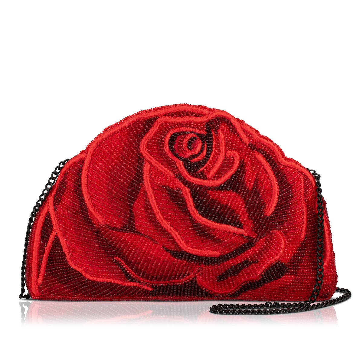 Petal Passion Beaded Rose Crossbody Bag