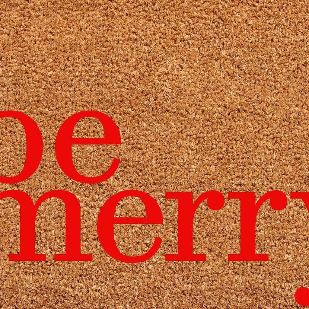 Brown And Red Christmas Outdoor Coir Door Mat