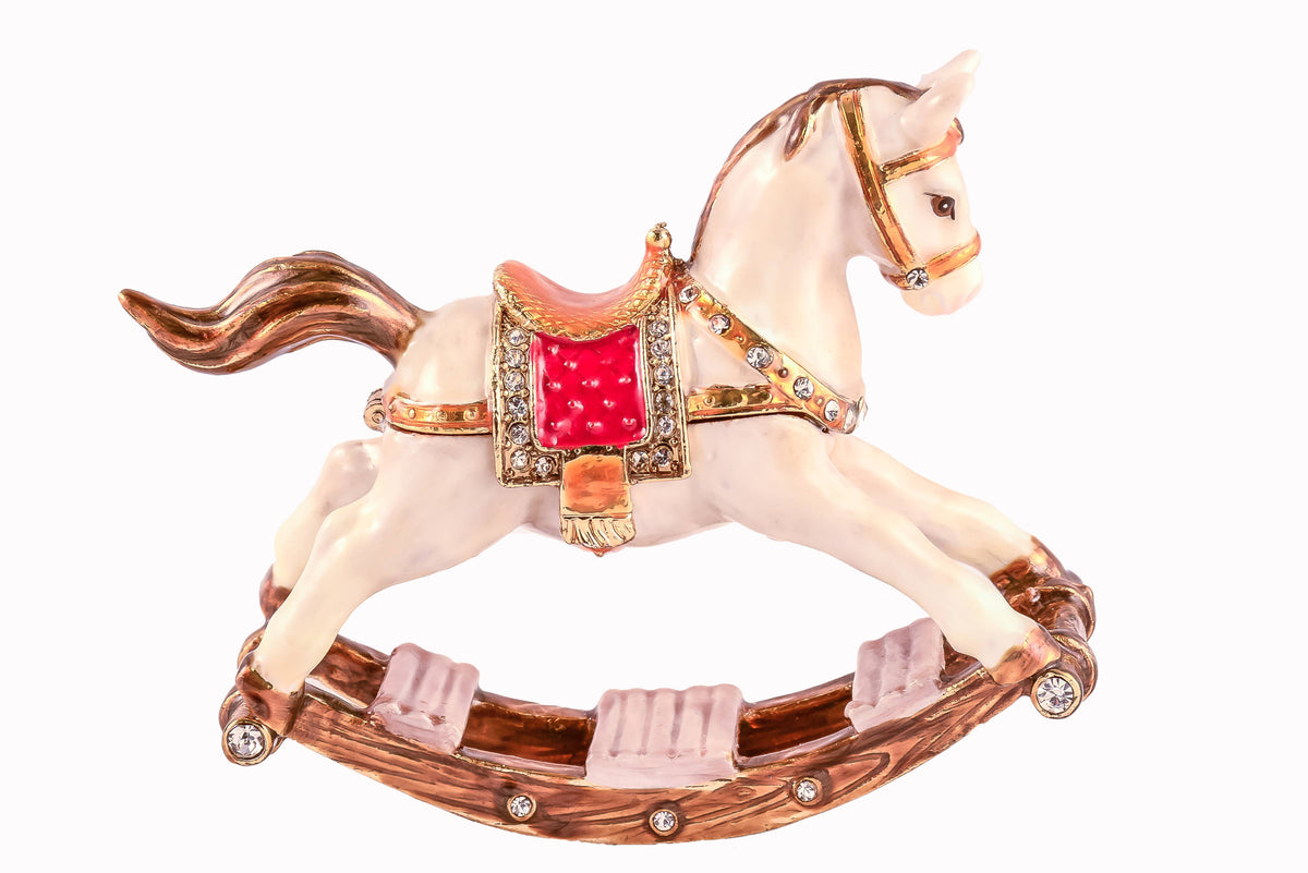 Rocking Horse Trinket Box with Austrian Crystals