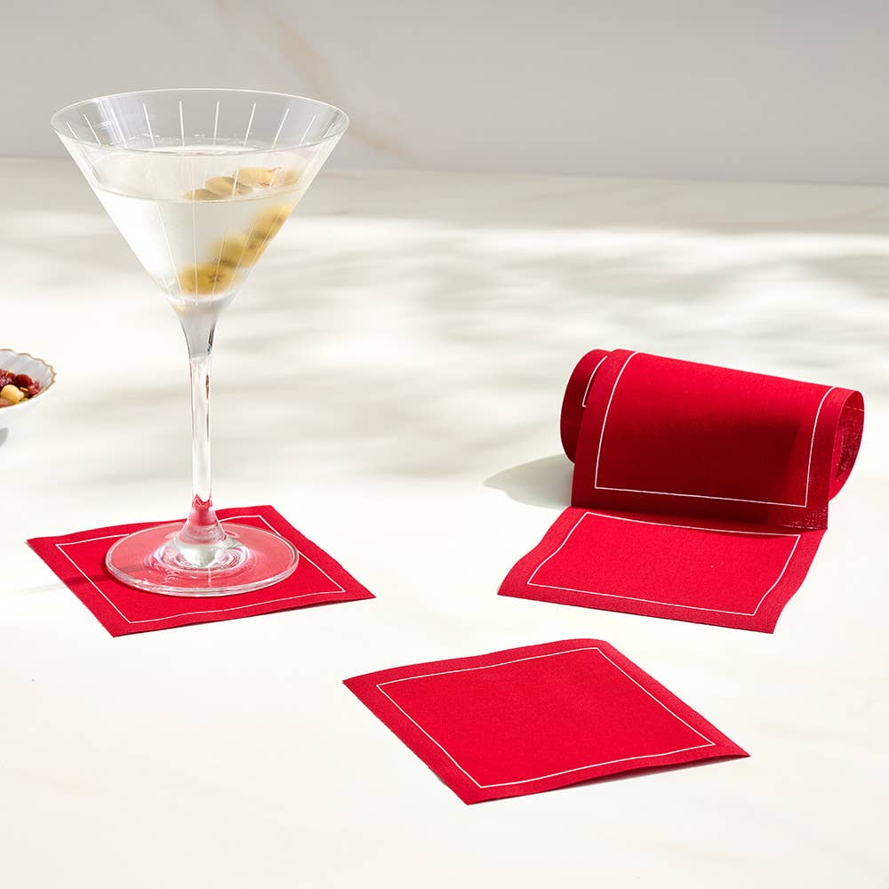 Solid Red Carpet Cocktail Napkins