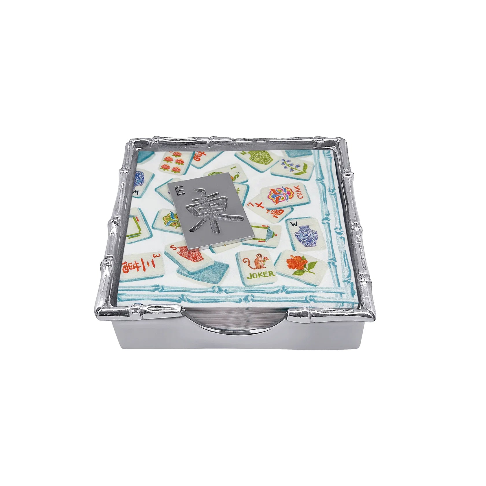 Mahjong Tile Bamboo  cocktail napkin set by Mariposa