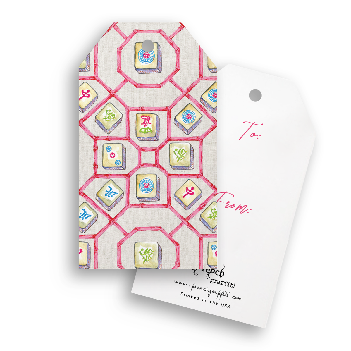 Colorful Mahjong Tiles Gift Tags | Pack of 4