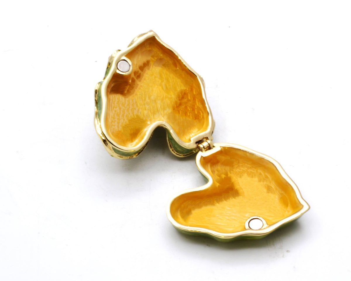 Bejeweled Frog on Lily Pad Trinket Box