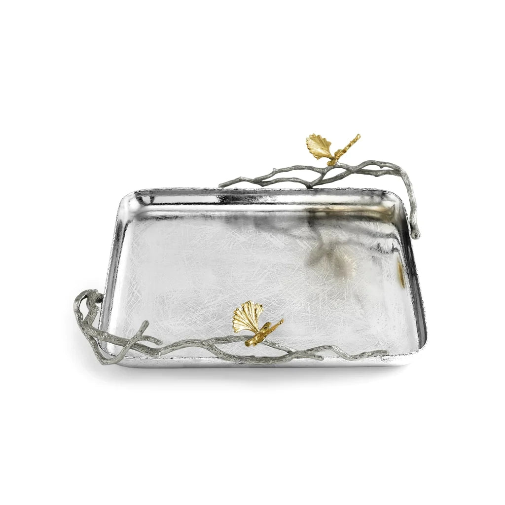175642 Butterfly Ginkgo Square Plate