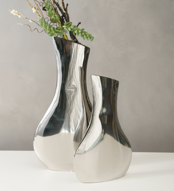 70026 Lg silver slender vase