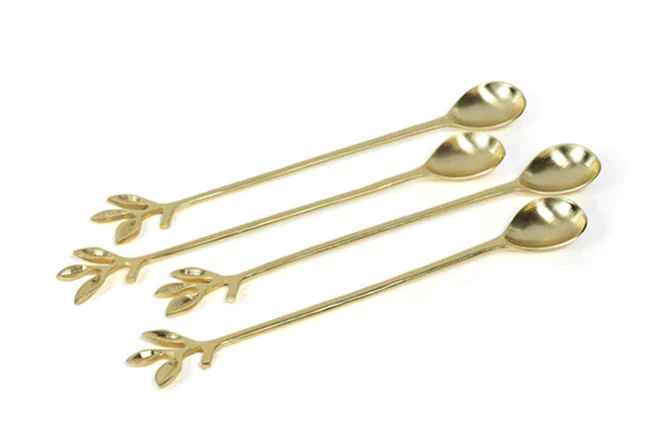 Leaf Handle Cocktail Spoons