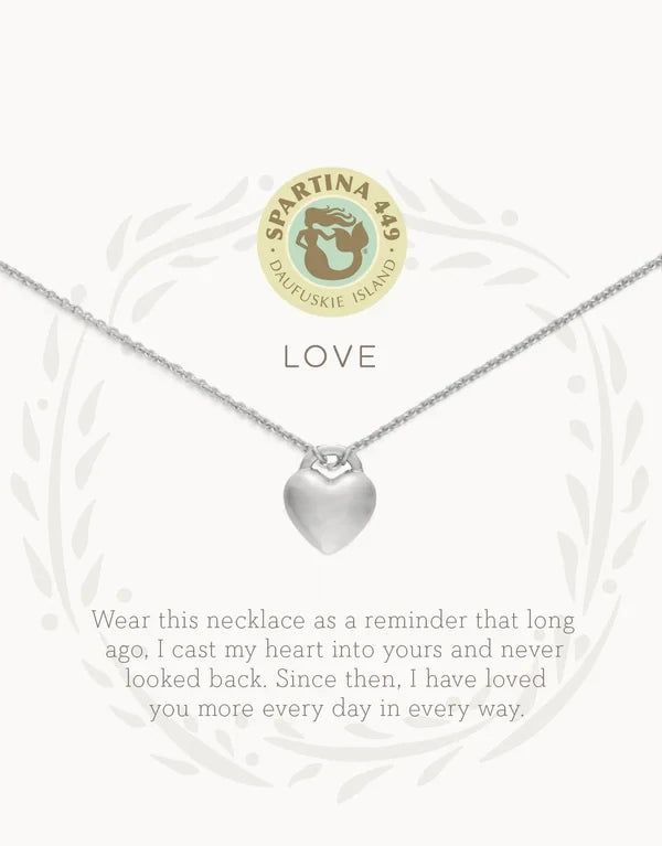 SLV 18in Love/Heart Necklace SIL 501613