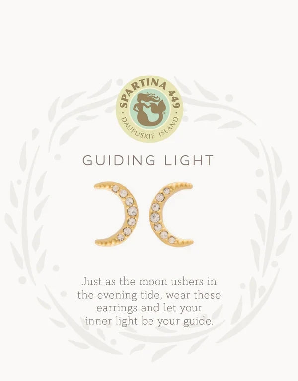 SLV Guiding Light Crescent Earrings Gold