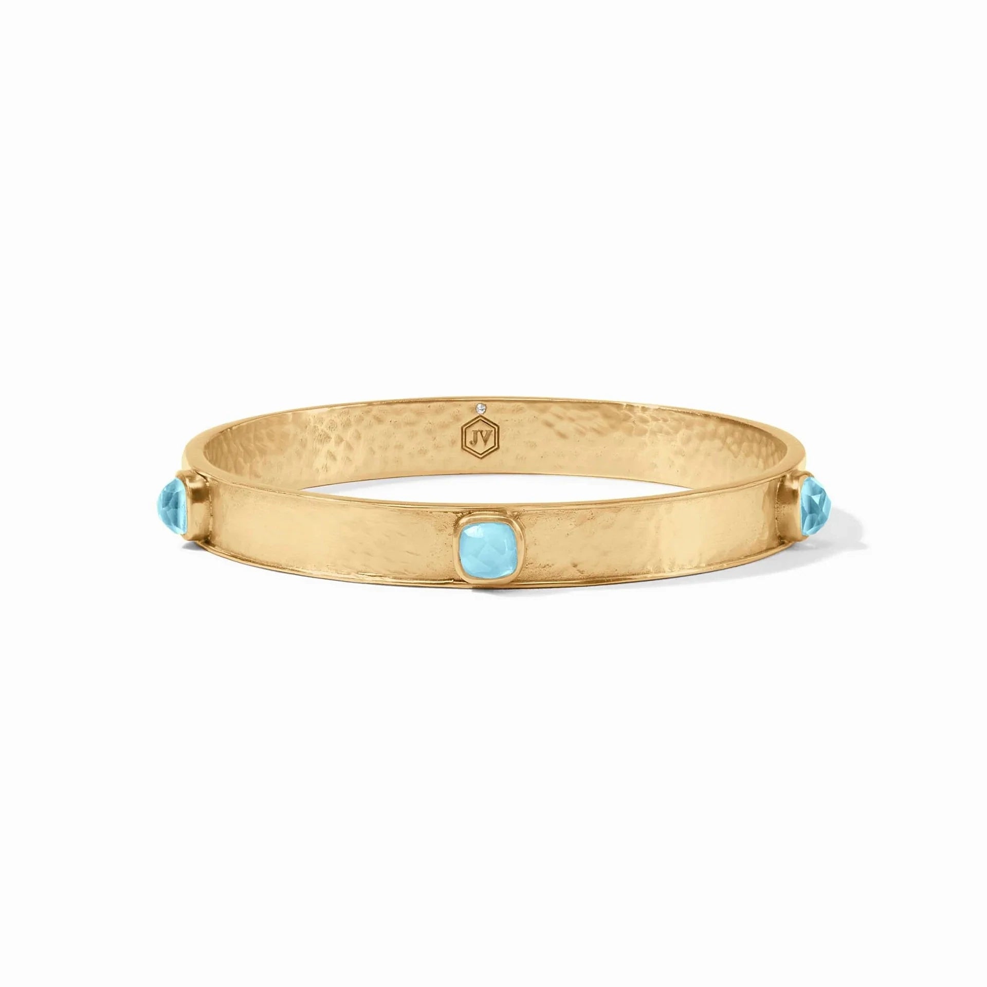 Catalina Stone Bangle - Iridescent Capri Blue Medium