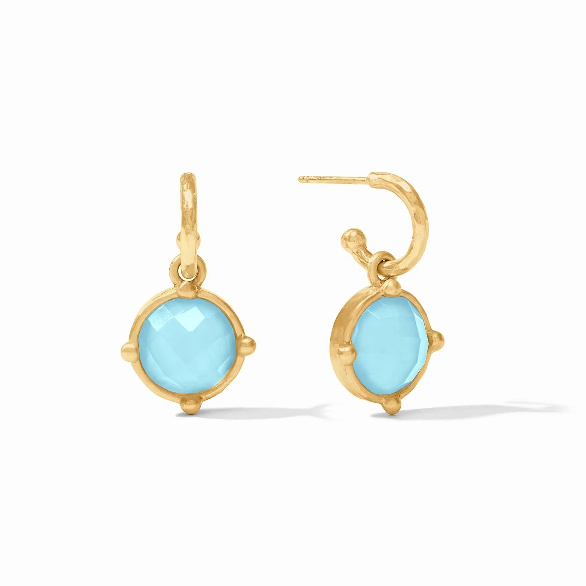 Honeybee Hoop & Charm Earring - Iridescent Capri Blue