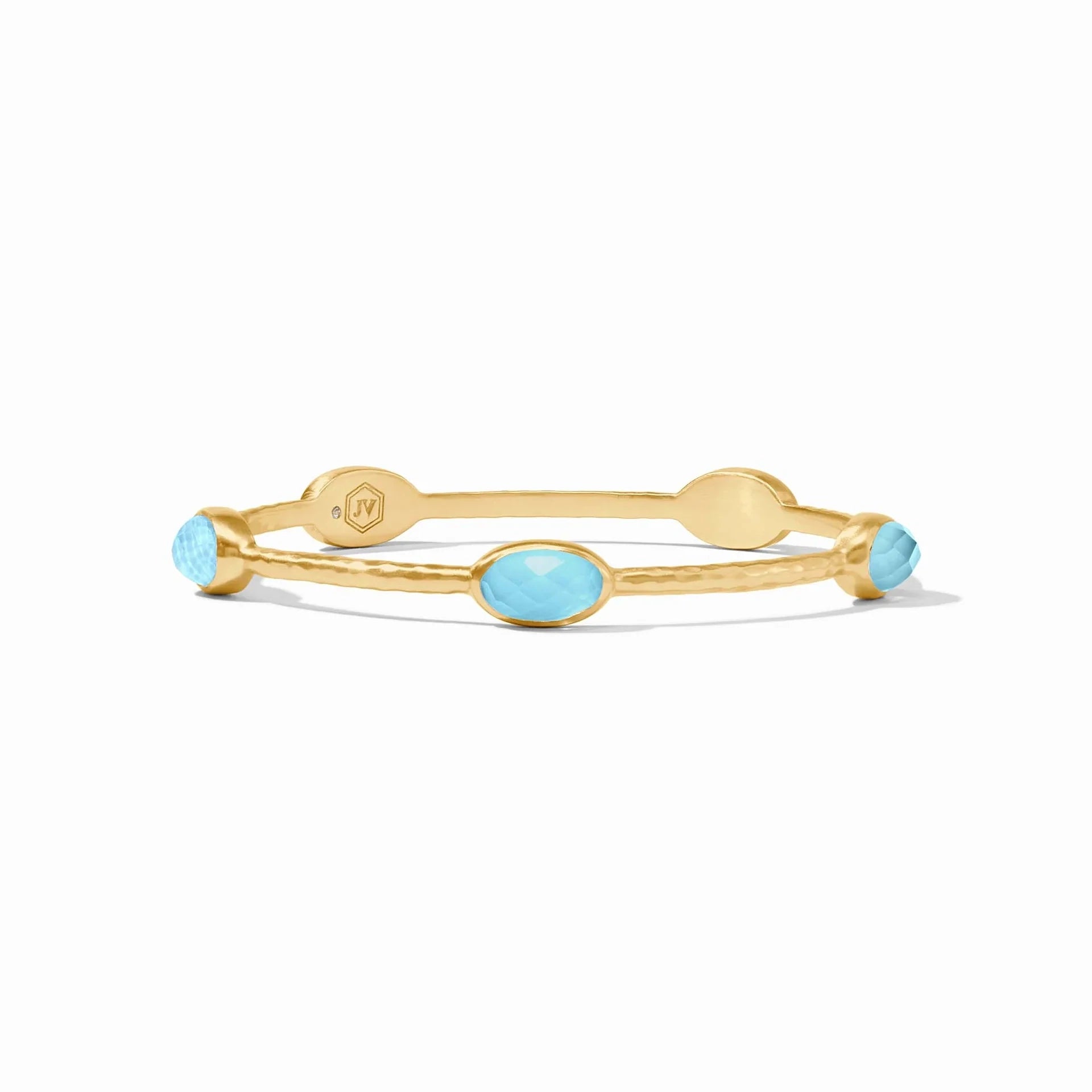 Ivy Stone Bangle in Iridescent Capri Blue Medium