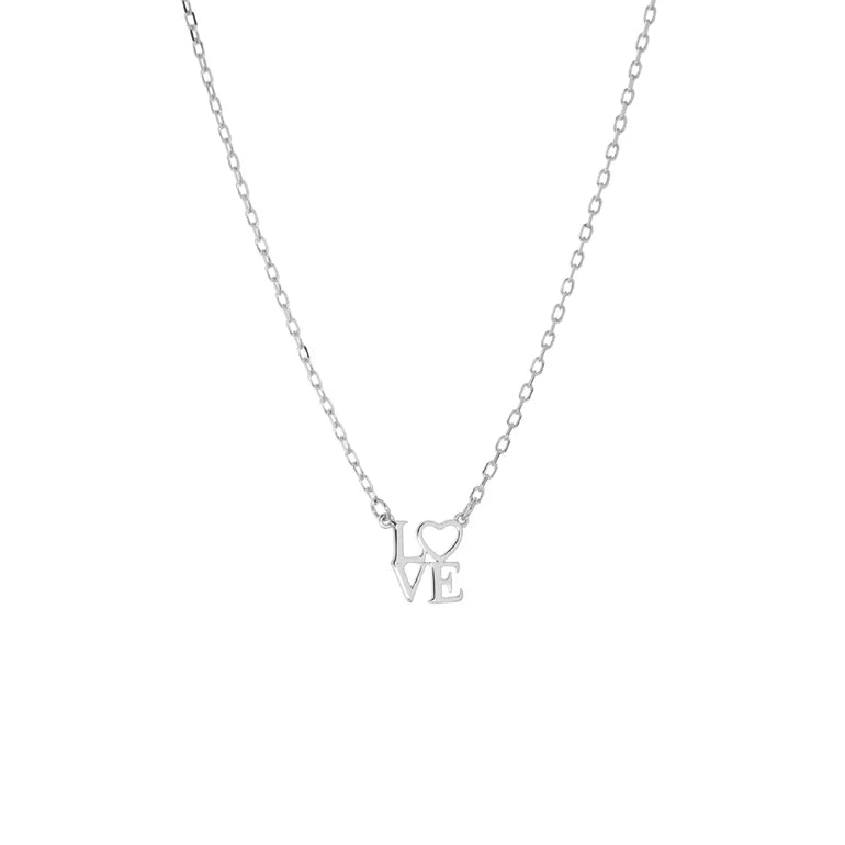Silver LOVE Charm Necklace