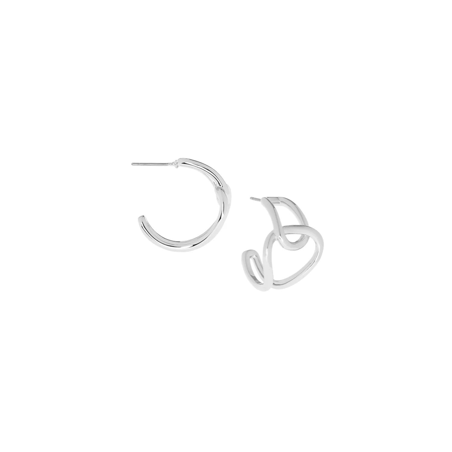 Silver Twist Post Earring