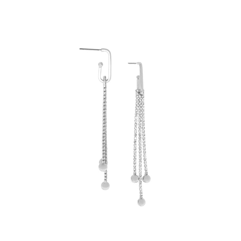 Silver Ball Fringe Drop Earring