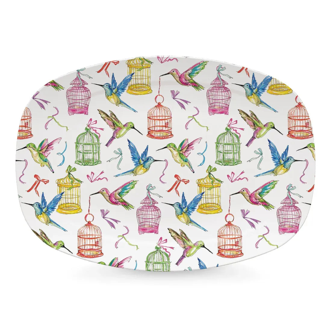 Hummingbird and Birdcages Platter