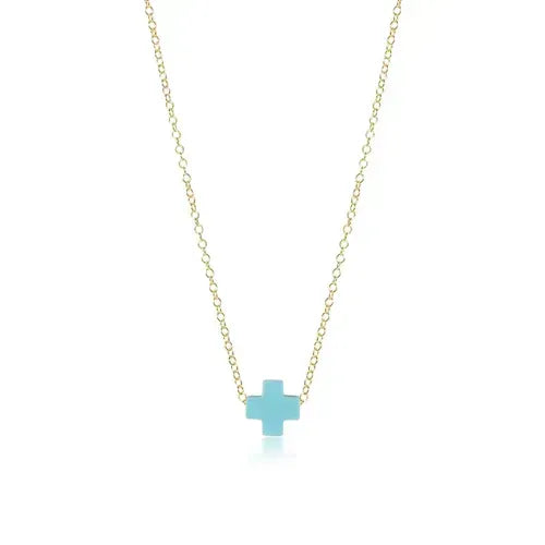 EGirl 14in Necklace Gold Signature Cross Sm
