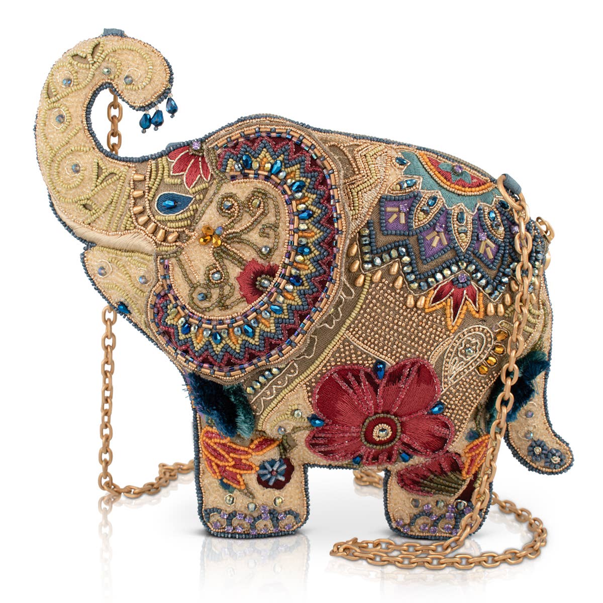 Boho Caravan Decorated Elephant Beaded Crossbody Handbag