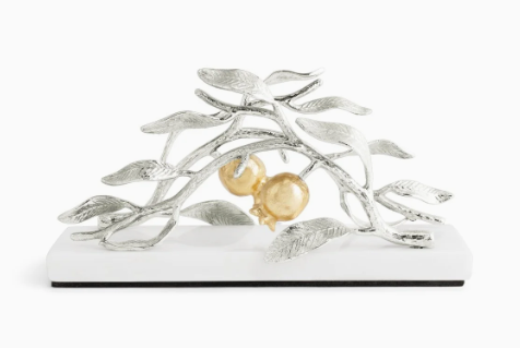 Pomegranate Silver & Gold Vertical Napkin Holder