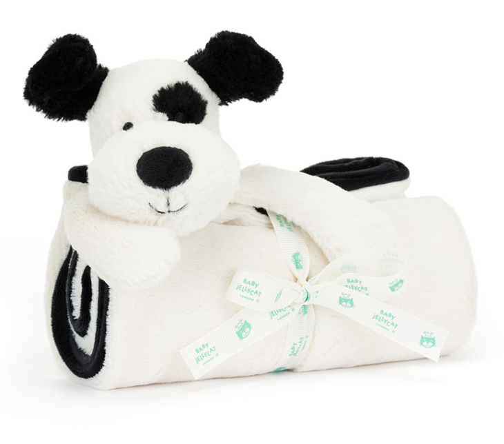 Bashful Black & Cream Puppy Blankie