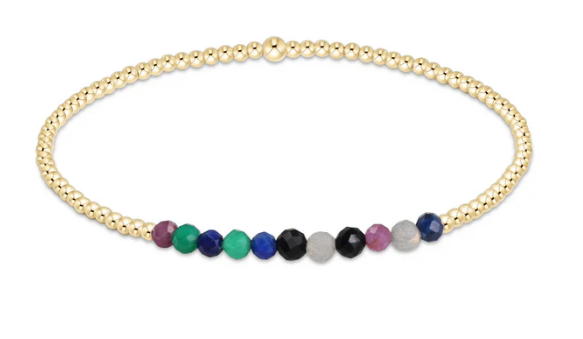 Gold Bliss 2mm Bead Gem Bracelet