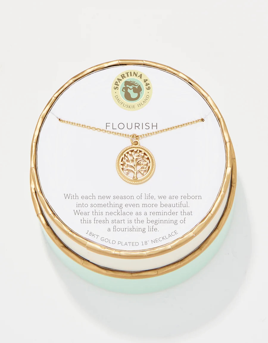 SLV Flourish/Tree of Life 18" Necklace Gold 496985