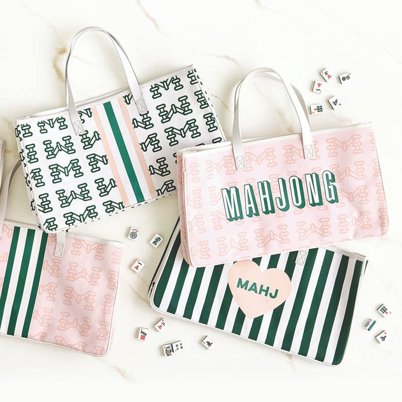 Cream Mahjong Canvas Tote