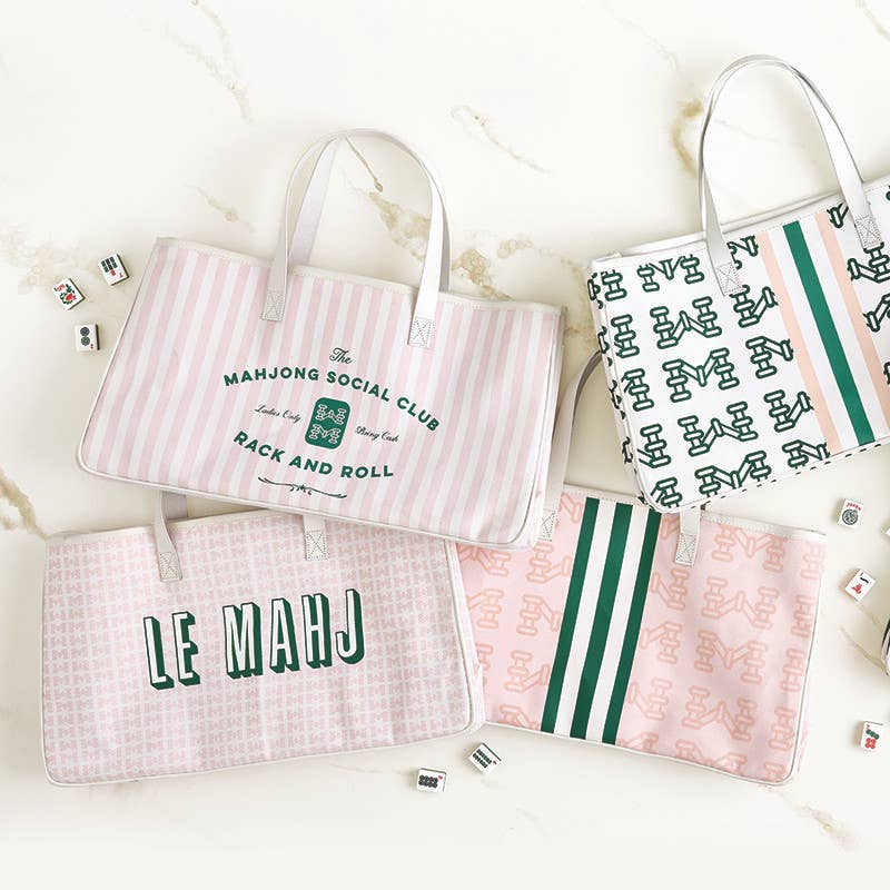 Pink Mahjong Canvas Tote