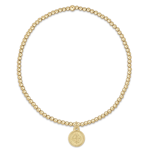 Classic Gold 2mm Blessing Small Disc Bracelet