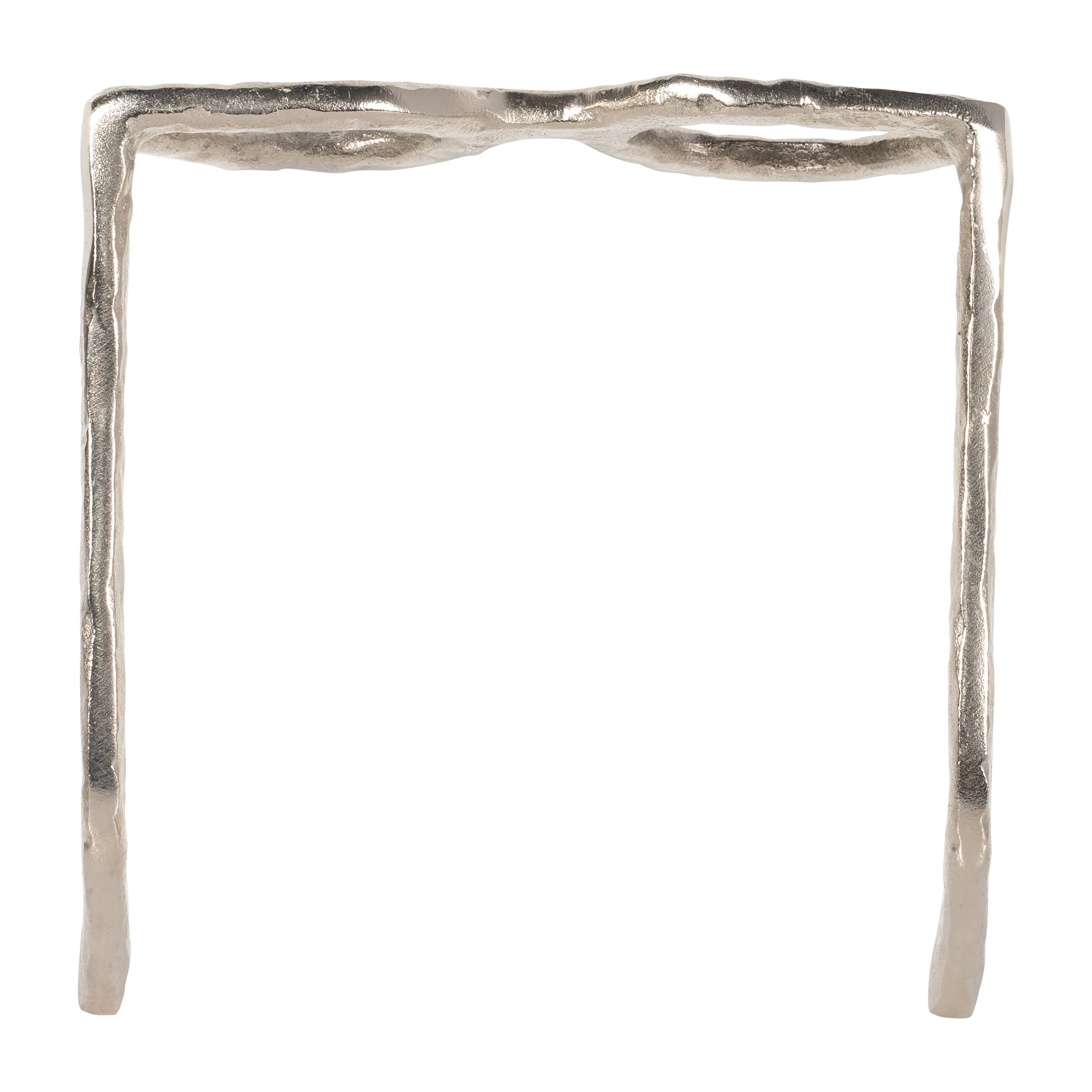 Silver Metal Cat Eyeglasses Sculpture