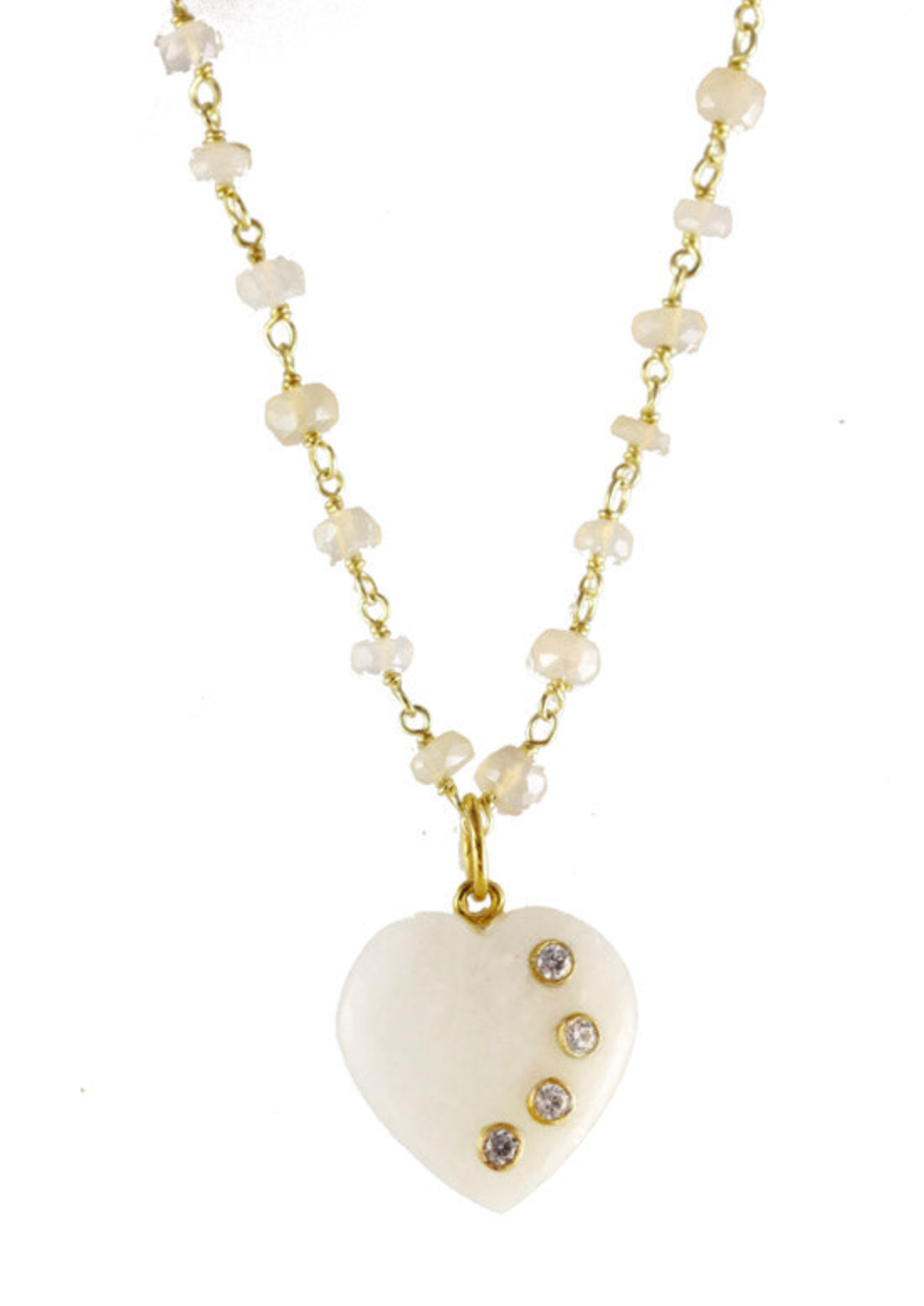 Mystique Moonstone Heart Necklace NBN14
