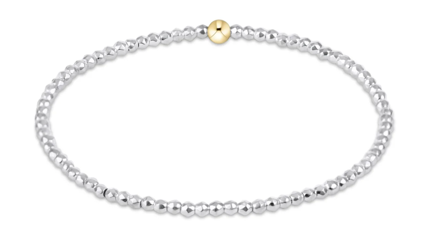 Bright Silver Hematite 2mm Bead Bracelet