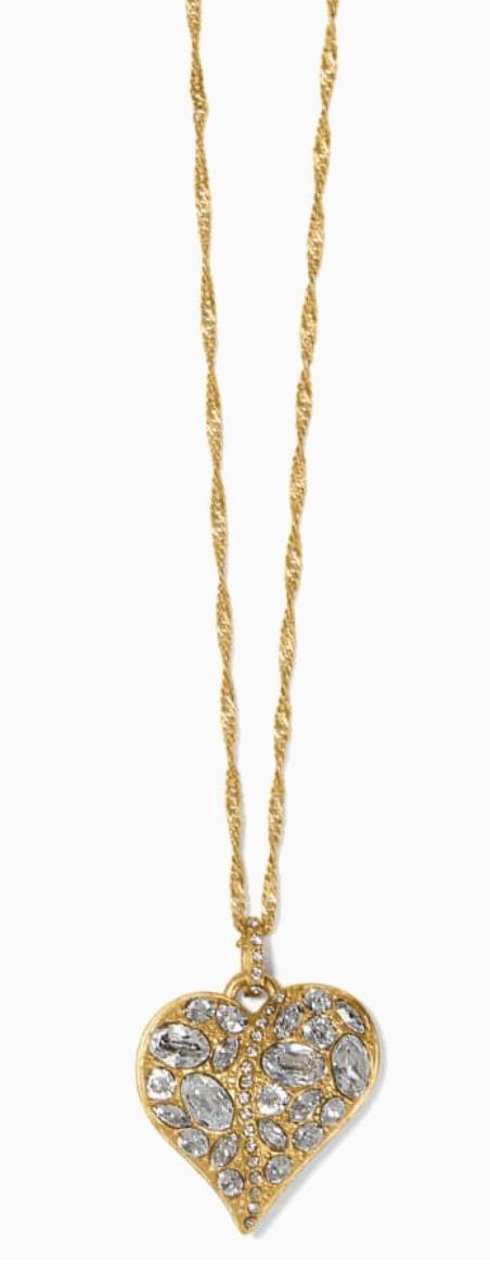 JM7490 Trust Your Journey Heart Necklace Gld