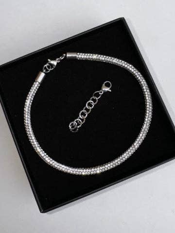 Petite Anklet - Crystal, Champagne