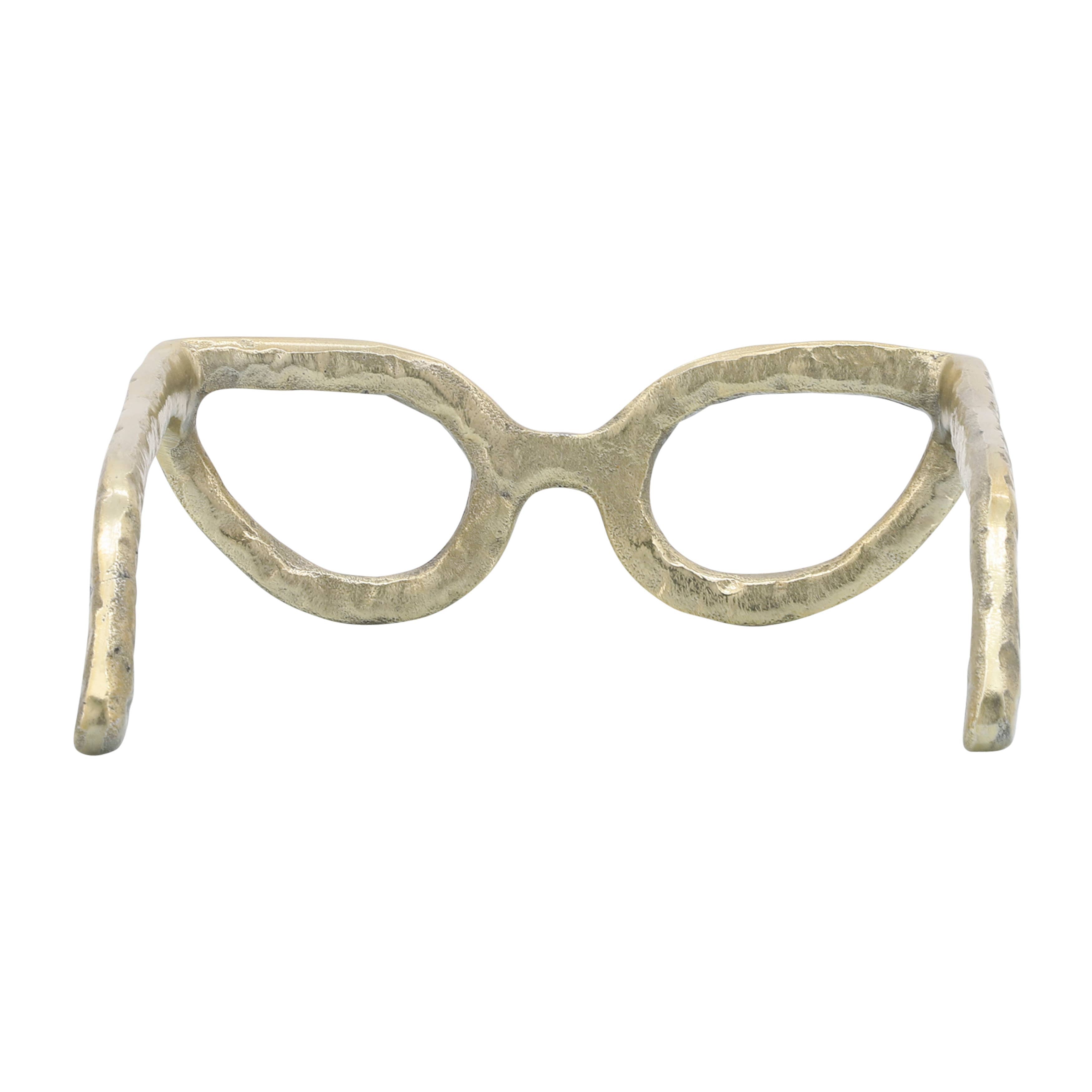 Gold Metal Cat Eye Glasses Sculpture