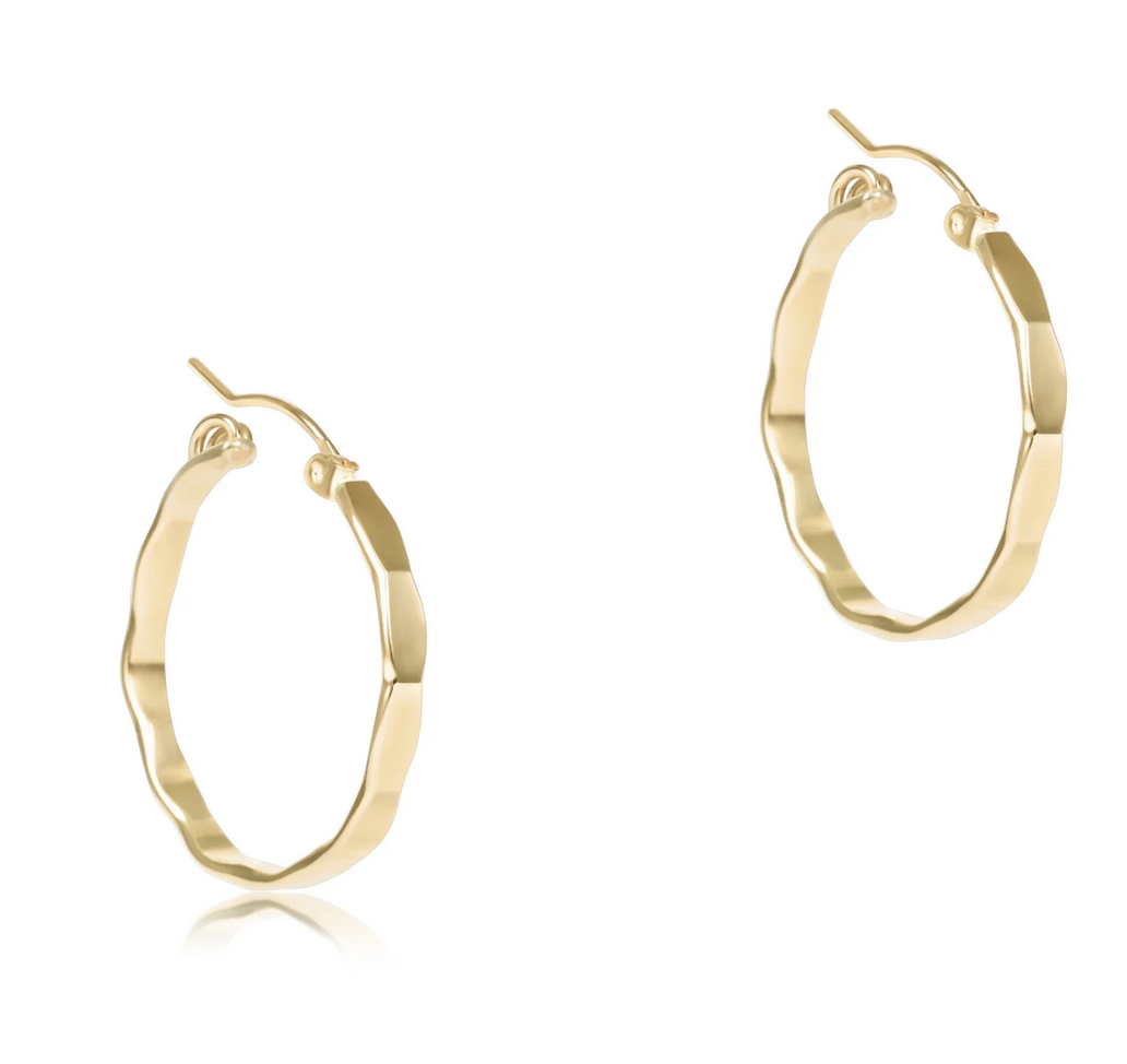 Scalloped Round Gold 1.25in Hoop Smooth