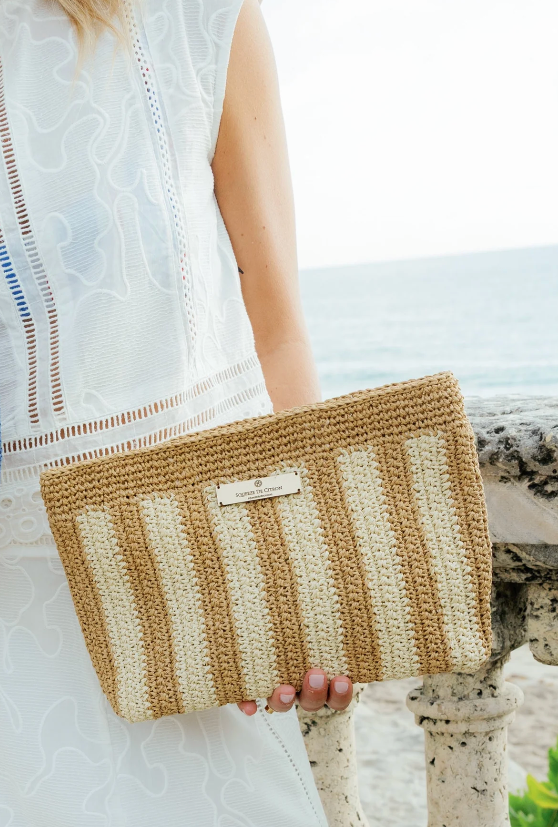 Sand Marinero Raffia Clutch