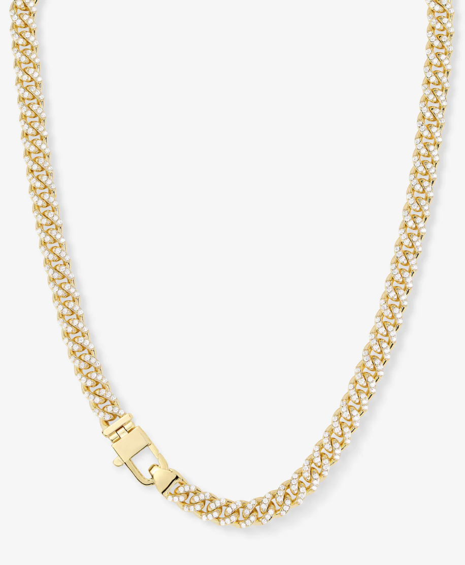 Pavé Julian Cuban Chain Necklace 6.8mm N6414
