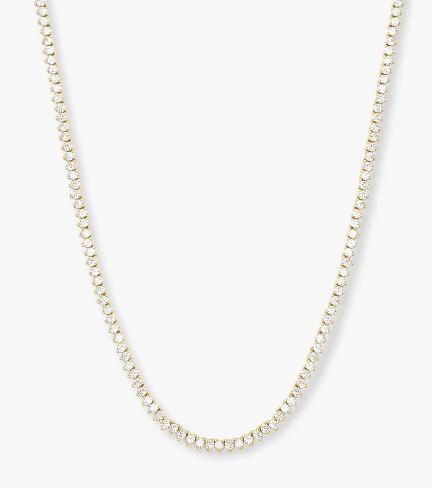 Baby Not Your Basic Tennis Necklace 16in 2mm Gold N6192GWTCZ