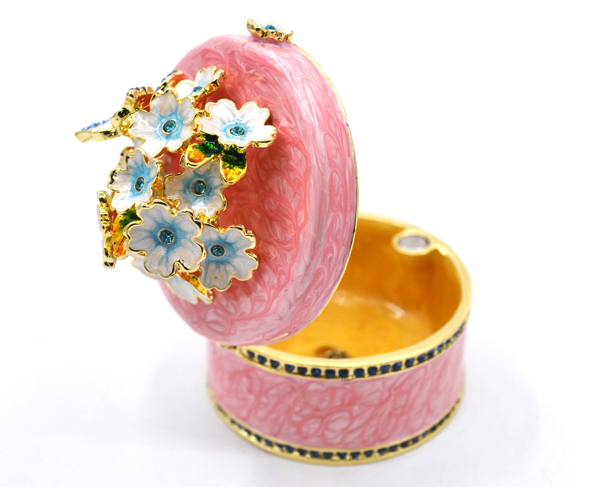 Round Shape Floral Trinket Box