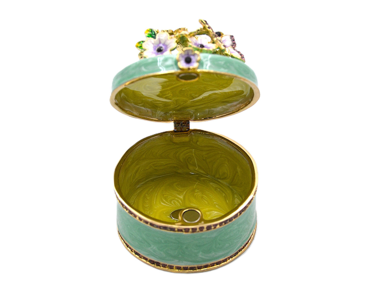 Round Shape Floral Trinket Box