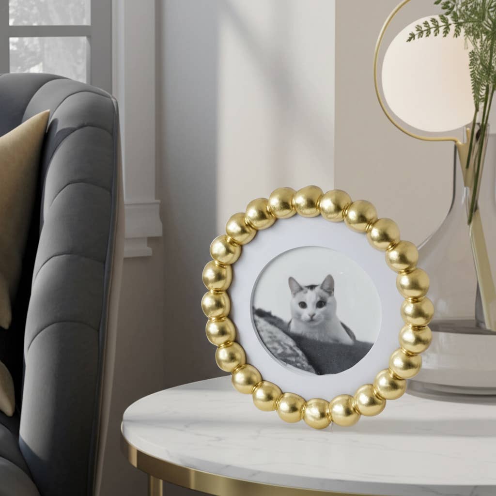 6x6 Round Gold Picture Frame