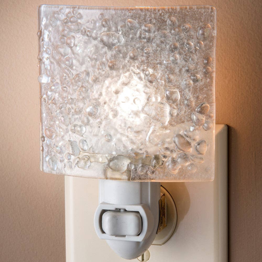 Clear Fused Glass Chip Night Light