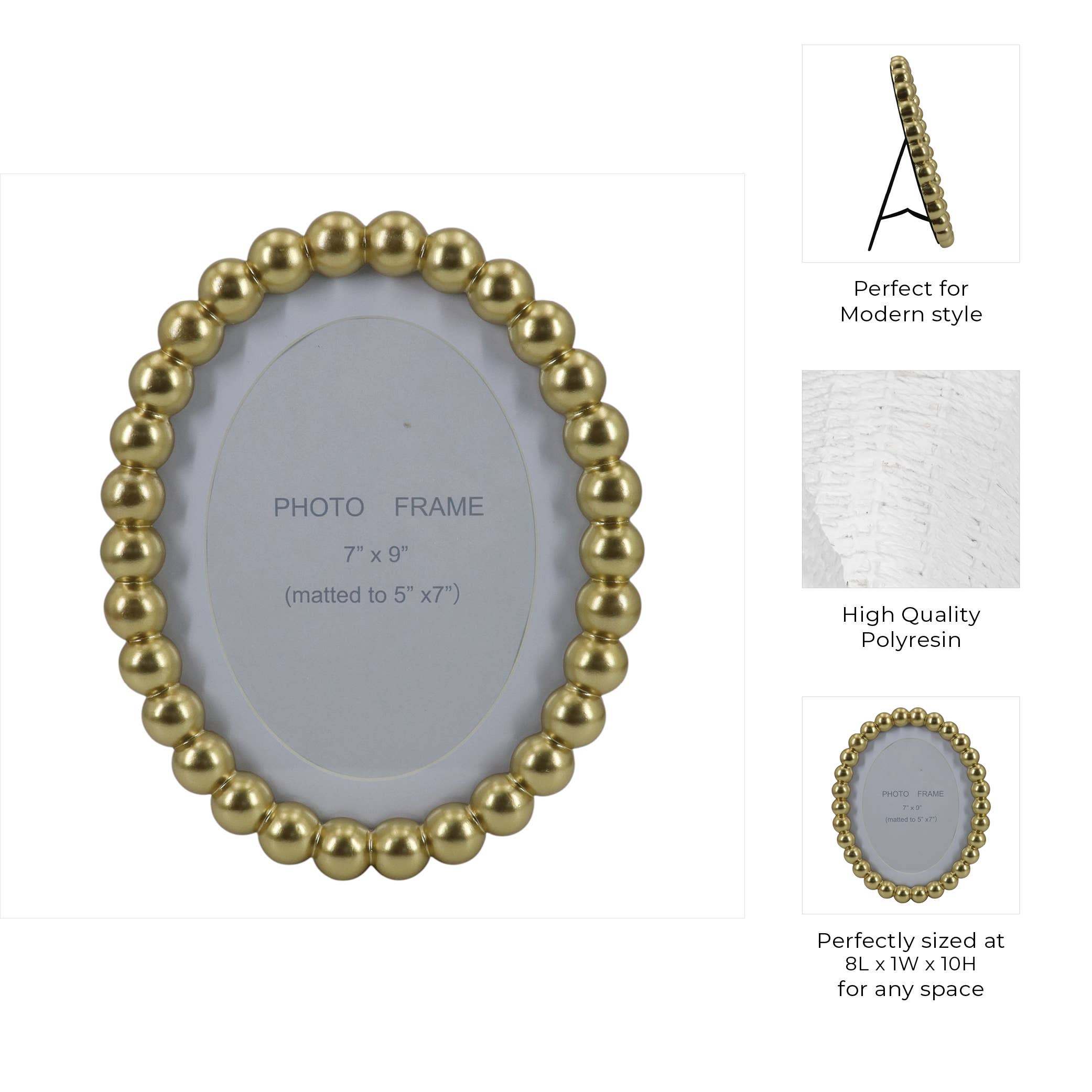 7x9in Oval Gold Picture Frame