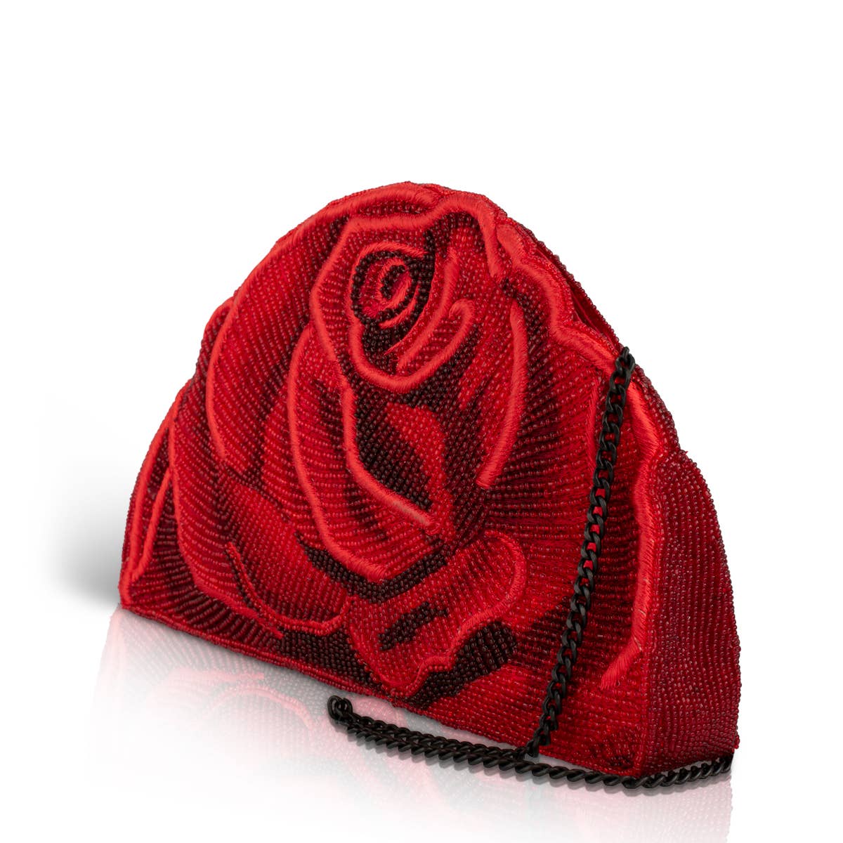 Petal Passion Beaded Rose Crossbody Bag